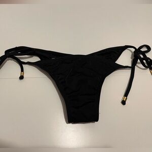 Rise City Swimwear Black Bikini Bottoms Size Small Ruched Back Cheeky Coverage